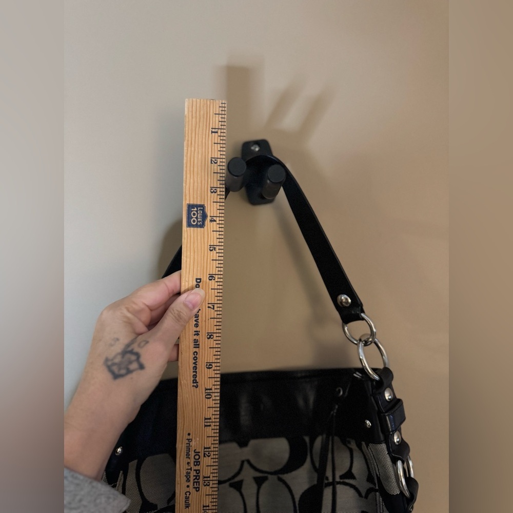 Coach Zoe hobo bag in a black and grey signature canvas OS - Picture 10 of 12